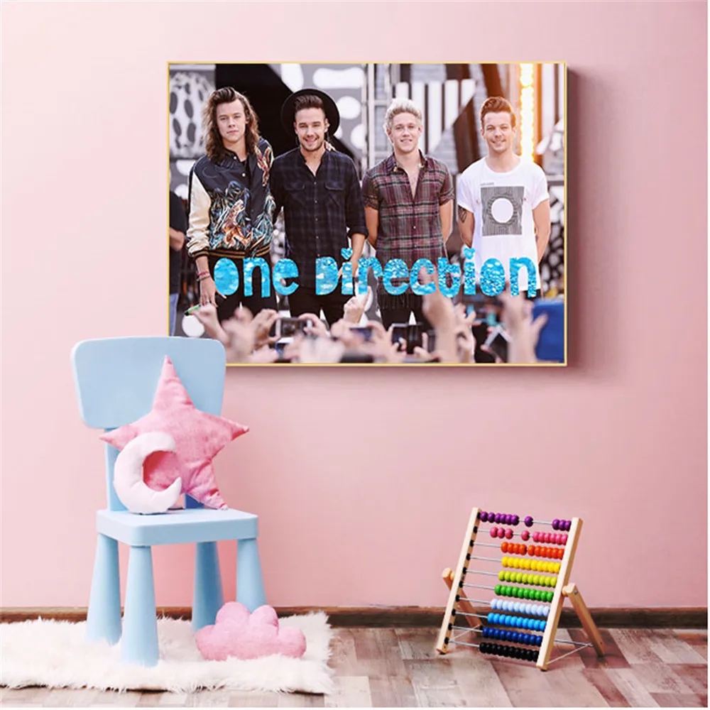 Оригинальный Холст постер из шелковой ткани One Direction классический стильный