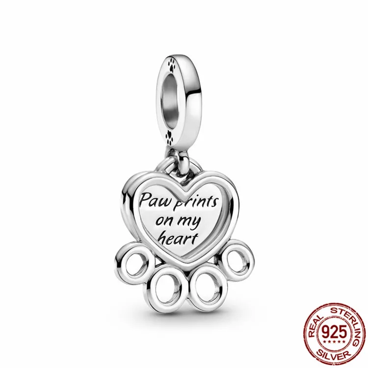 925 серебро любящее сердце и Щенячий патруль принтом подвески ожерелья подходит 3