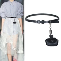 punk style personality metal chain belt belt belt for women fashion simple all match thin belt mini small bag decorative belt