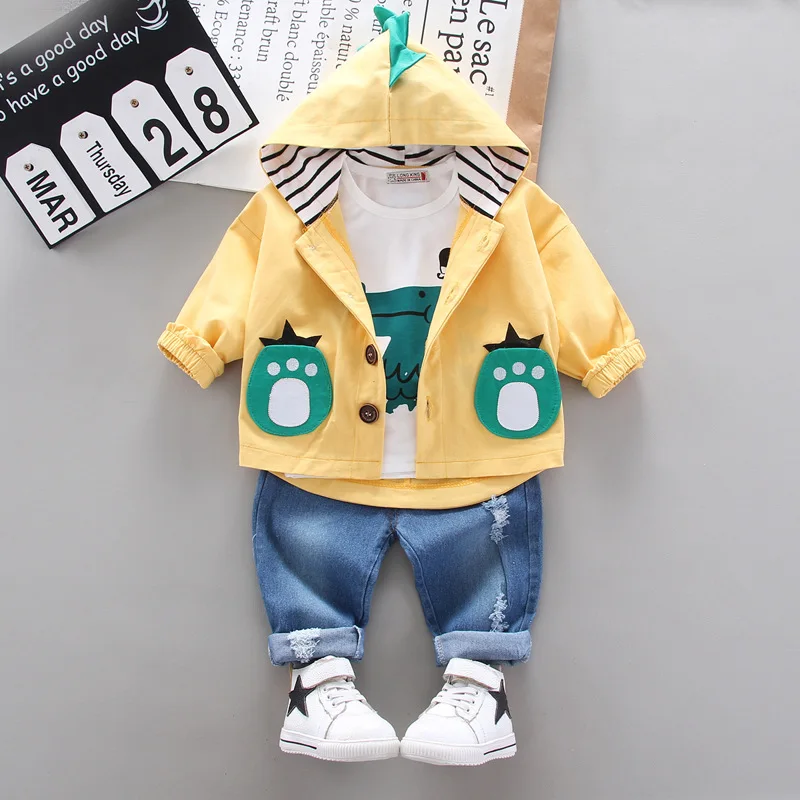 

Spring and autumn Boy's suit Jacket + T-shirt and pants Clothing Sets Boy's clothing lovely Cartoon clothes Kids clothes baby