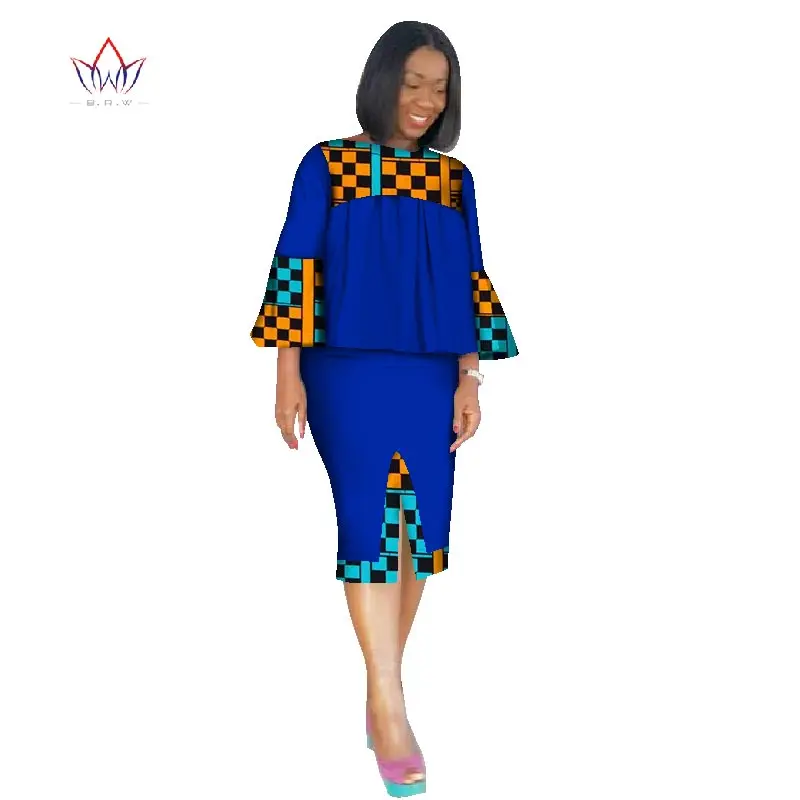 Женская одежда в африканском стиле Анкара комплект из двух предметов топ с