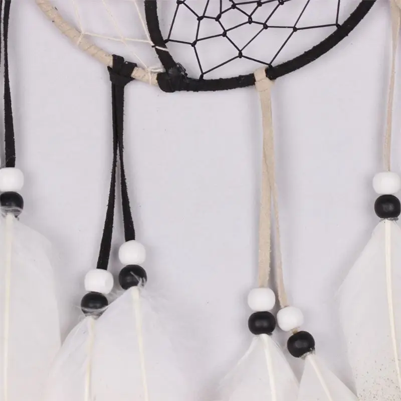 Настенный декор Ловец снов-белая фотография с перьями для спальни детской