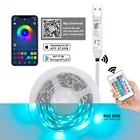 Светодиодная ленсветильник 0,5-5 м, USB, Bluetooth, APP, цветной водонепроницаемый 5050RGB подсветильник ка для телевизора, для декора комнаты, Рождественское украшение