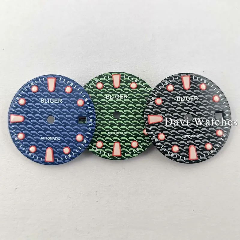 1 шт. циферблат для часов 28 5 мм синий/черный/зеленый подходит ETA2836/2824 D2813/3804 Miyota 8215