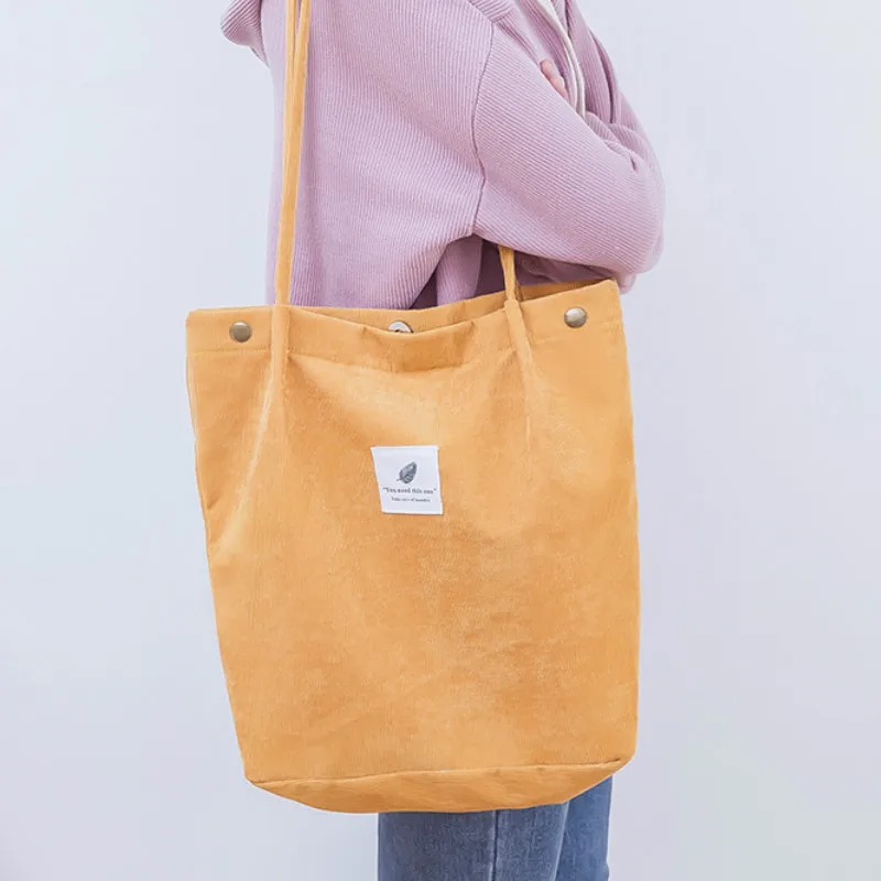 Вельветовая женская сумка для покупок тканевый экологически чистый