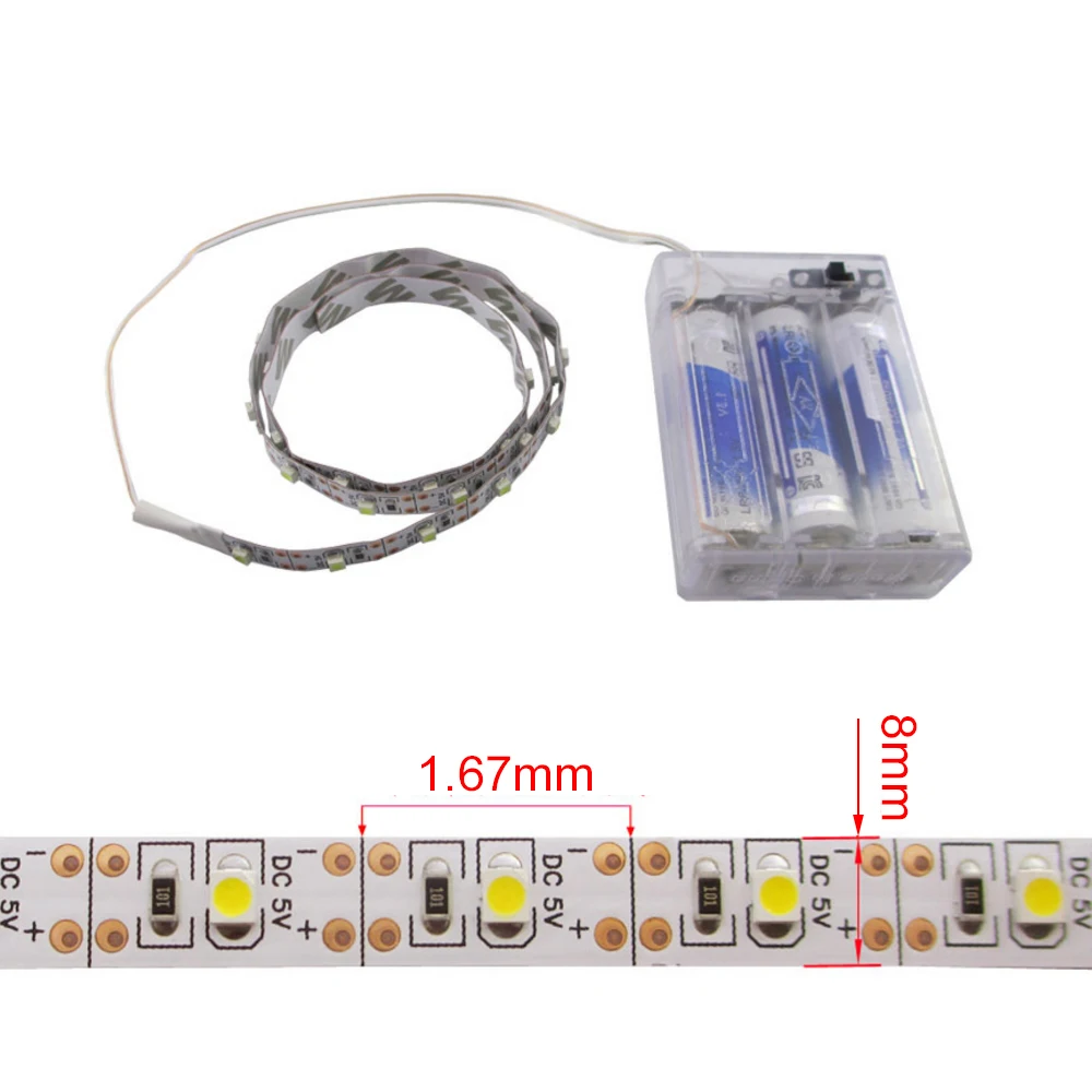 

5m LED Strip Light 2835 3528 SMD 5V DC Battery Box Powered Waterproof LED Tape Ribbon DIY Home Decoration 8mm PCB 1m 2m 3m 4m