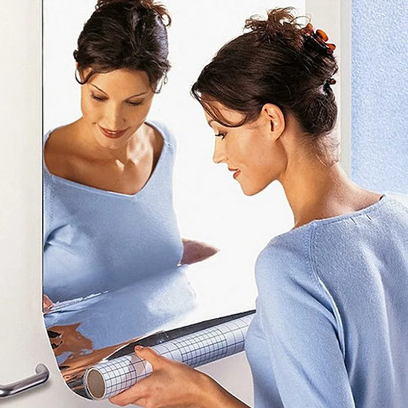 Зеркальная поверхность стены Стикеры Светоотражающие Самоклеящиеся DIY для