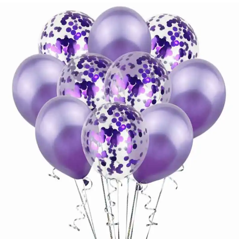 purple 10 шт./компл. 12 дюймов многоцветный конфетти латексных воздушных шаров с Свадебные украшения шары Baby Shower День рождения Праздничный Декор - Цвет: purple