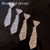 fashion shining womens earrings geometric crystal necktie earrings rhinestone luxury jewelry birthday party accessories