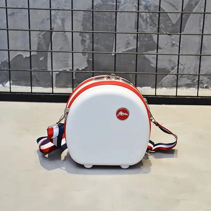 20''Rolling багаж набор студенческий чемодан на колесиках Детский мультфильм милый закругленный багаж для девочек носить на чемодан - Цвет: 12 inch white