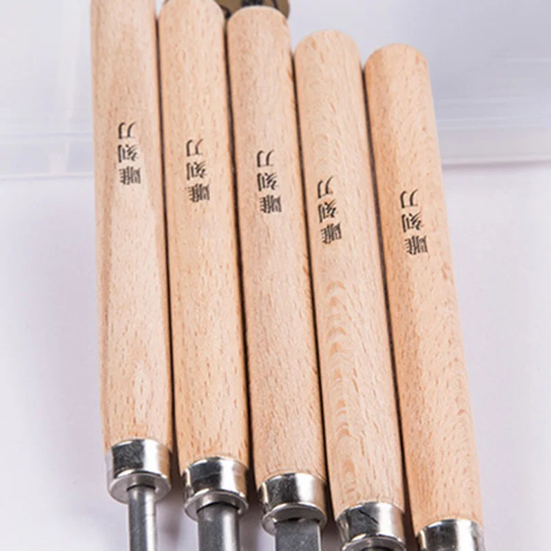 5pcs Wood Carving Chisel Tool Set For Woodworking Professional Wood Carving Knife Rubber Stamp Tool Kit