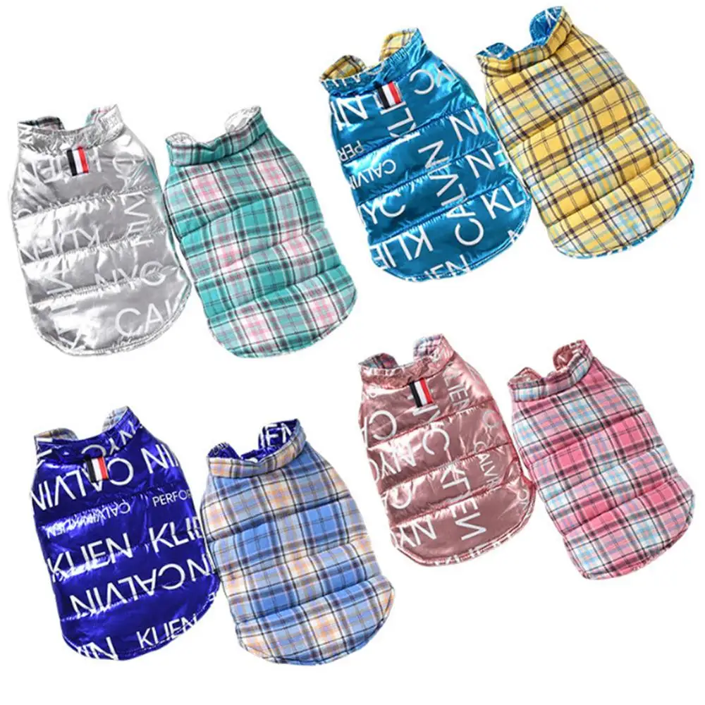 

Double Side Wear Pet Dog Clothes Winter Pitbull Yorkshire Coat Thick Jacket for Small Medium Cat Warm Puppy Vest XS-XXL
