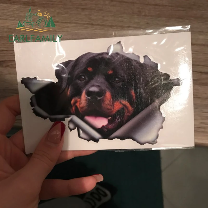 EARLFAMILY, 13 см x 8,4 см, забавные Ротвейлеры, автомобильные наклейки, рваные металлические наклейки, светоотражающие наклейки, s, для домашних животных, собак, наклейки, 3D, ротт, автомобильный стиль