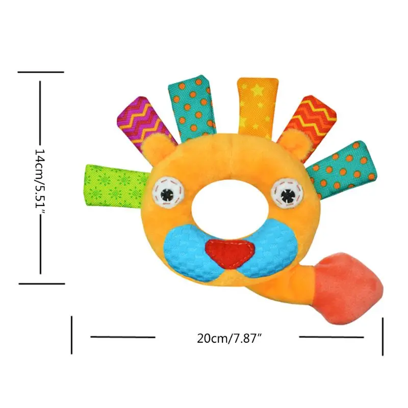 

Baby Boy Girl Animal Pattern Cartoon Hand Bell Ring Rattles Soft Lovely Plush fo