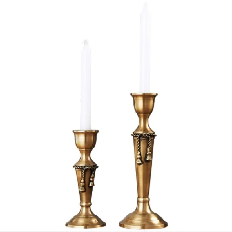 2Pc Festival Candle Holder Iron European Classic Brass Candlebro Gift Decor Home Decor Living Room Religion Use Decor Accesories