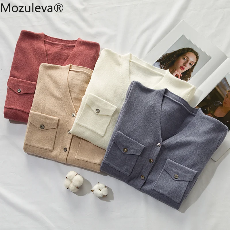 Mozuleva 2021 Autumn and Winter Full Computer Knitted Cardigans Regular Sweters Women Invierno Cardigan Women