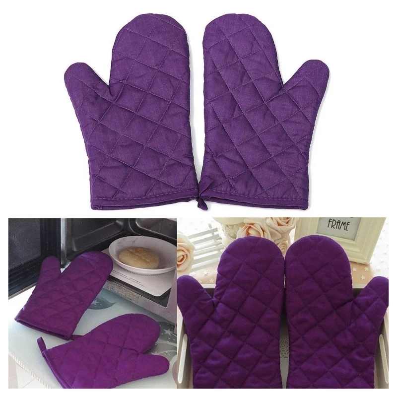 

New 1 Pair Kitchen Craft Heat Resistant Cotton Oven Glove Pot Holder Baking Cooking Mitts