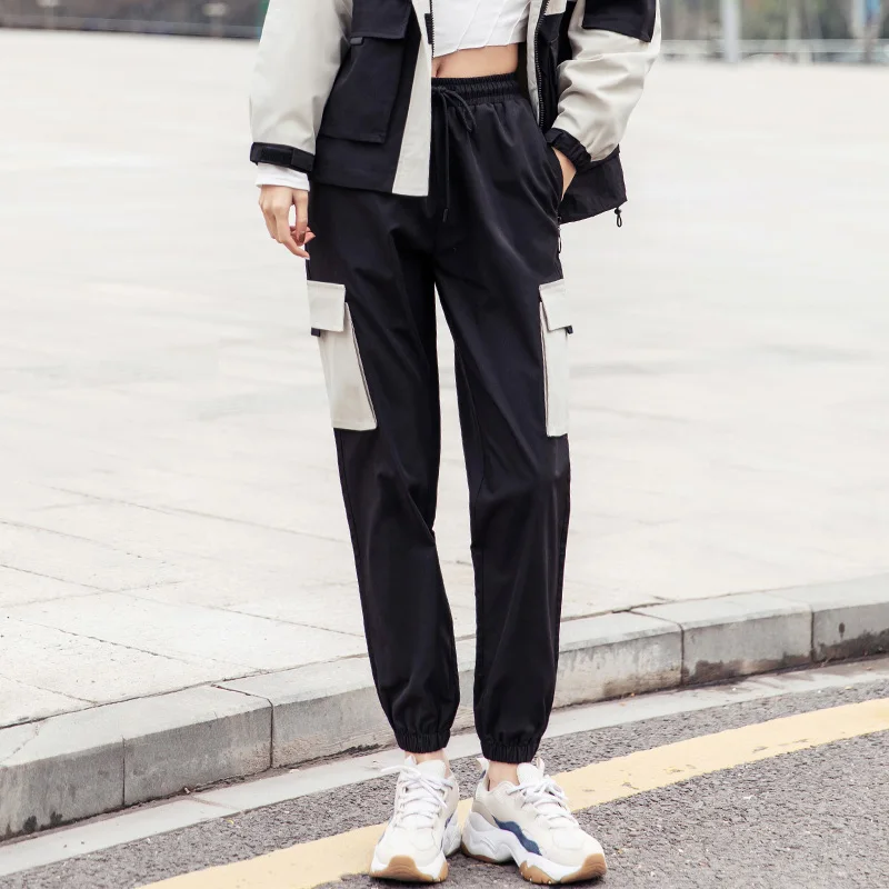 Korean High Waist Overalls Pants Women'S Spring Autumn 2023 New Loose, Slim, Handsome, Legged Small Sports Casual Trousers Lady