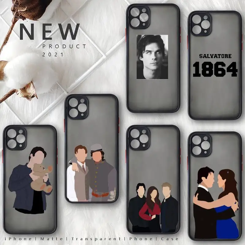 

The Vampire Diaries Damon tv series Phone Case matte transparent For iphone 7 8 11 12 plus mini x xs xr pro max cover