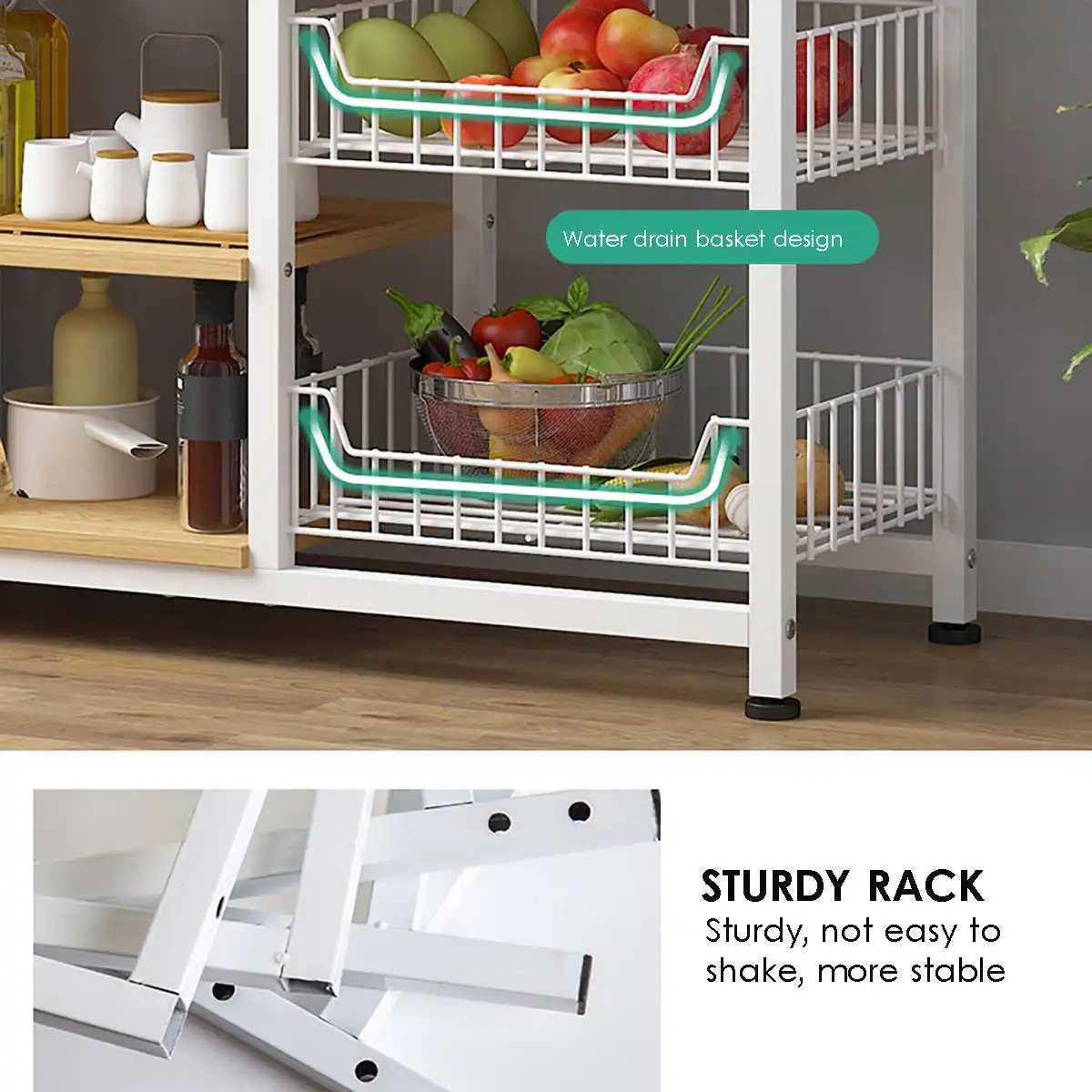 

4-Tier/5-Tier Multifuction Kitchen Microwave Rack Multi-layer Shelf Rack Microwave Oven Stand Shelve Kitchen Storage Rack