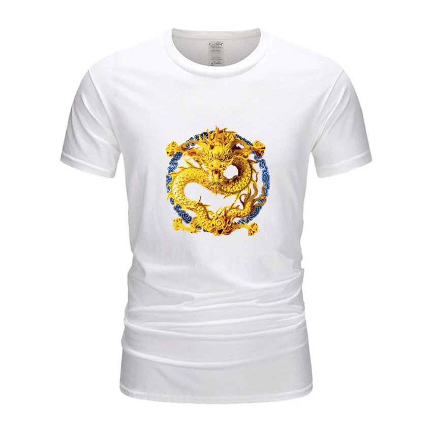 

2021 été T-shirt coton tissu respirant héritiers du dragon pour hommes impression par transfert thermique T-shirt à manches cour