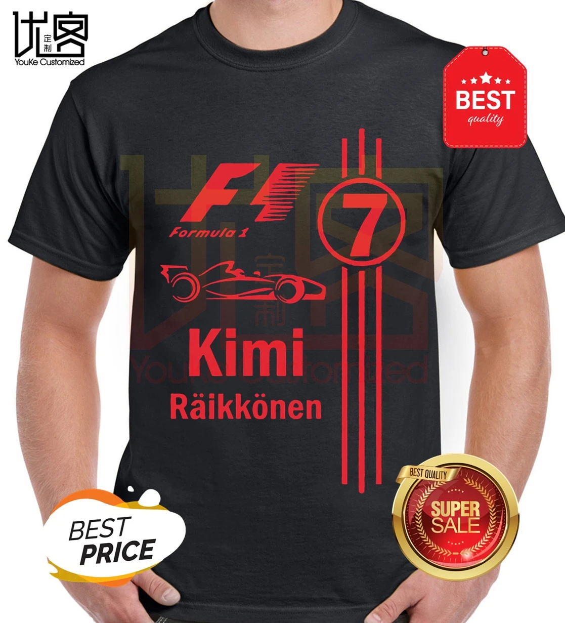 Крутые футболки Kimi Raikkonen мужские летние из 100% хлопка для команды новейшие