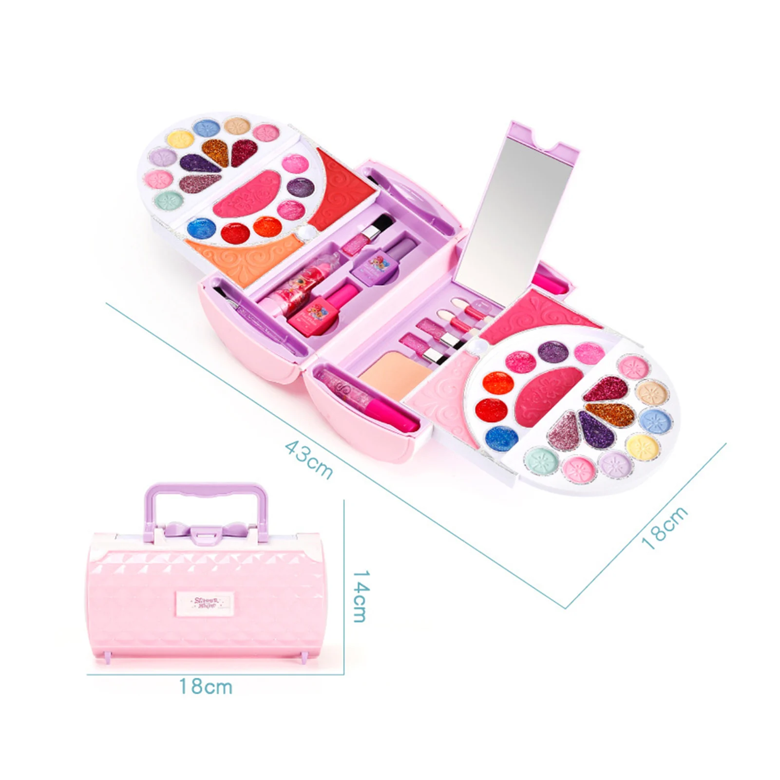 

Children Makeup Pretend Play Toys Girl Makeup Set Cosmetics Princess Dressing Cosmetics Kit Play House Dress Up Game Gifts