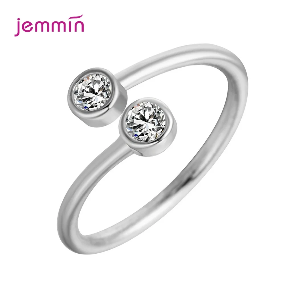 

Elegant Open Ring 925 Sterling Silver Adjustable Finger Rings Cubic Zircon Trendy South Korea Hot Female Rings For Women