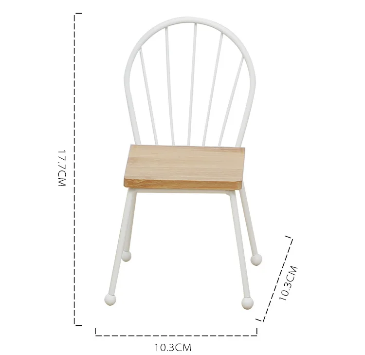 Маленький стул из цельного дерева мягкая мебель для украшения реквизит