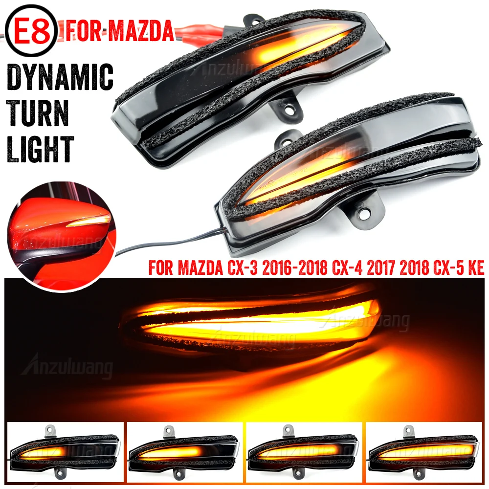 

2 pieces LED Light Dynamic Turn Signal Side Mirror Blinker Indicator For Mazda CX-3 CX3 2016-2018 CX-4 CX-5 CX5 2016 2016.5