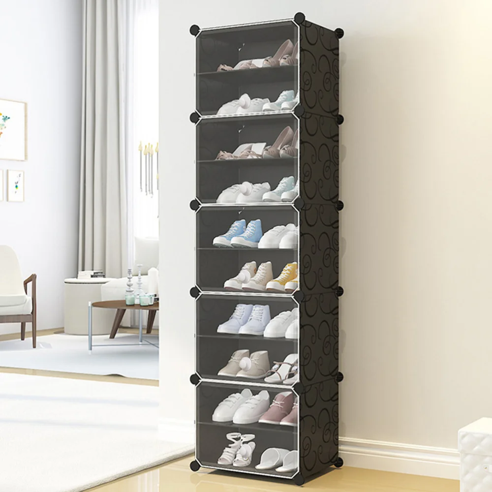 

Portable Shoe Storage Organzier Simple Modular Cabinet Space Saving Shoe Rack Ideal for Shoes Boots Slippers (1 x 6-Tier)