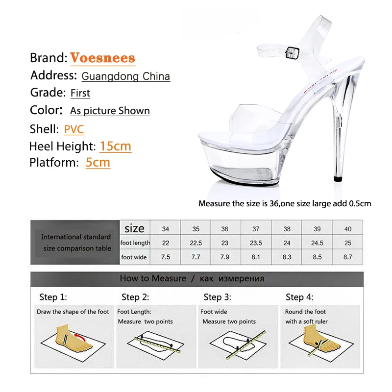 

2019 New Sexy Women High Heels 15cm Summer Woman Transparent Crystal Shoes Sandals Big Size 34-43 Thin Heel Wedding Shoes V2547