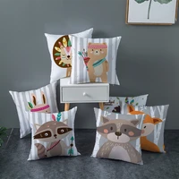cushion covers woodland animals cartoon decorative pillowcase peach skin for sofa throw pillows cover home bed decor 4545cmpc