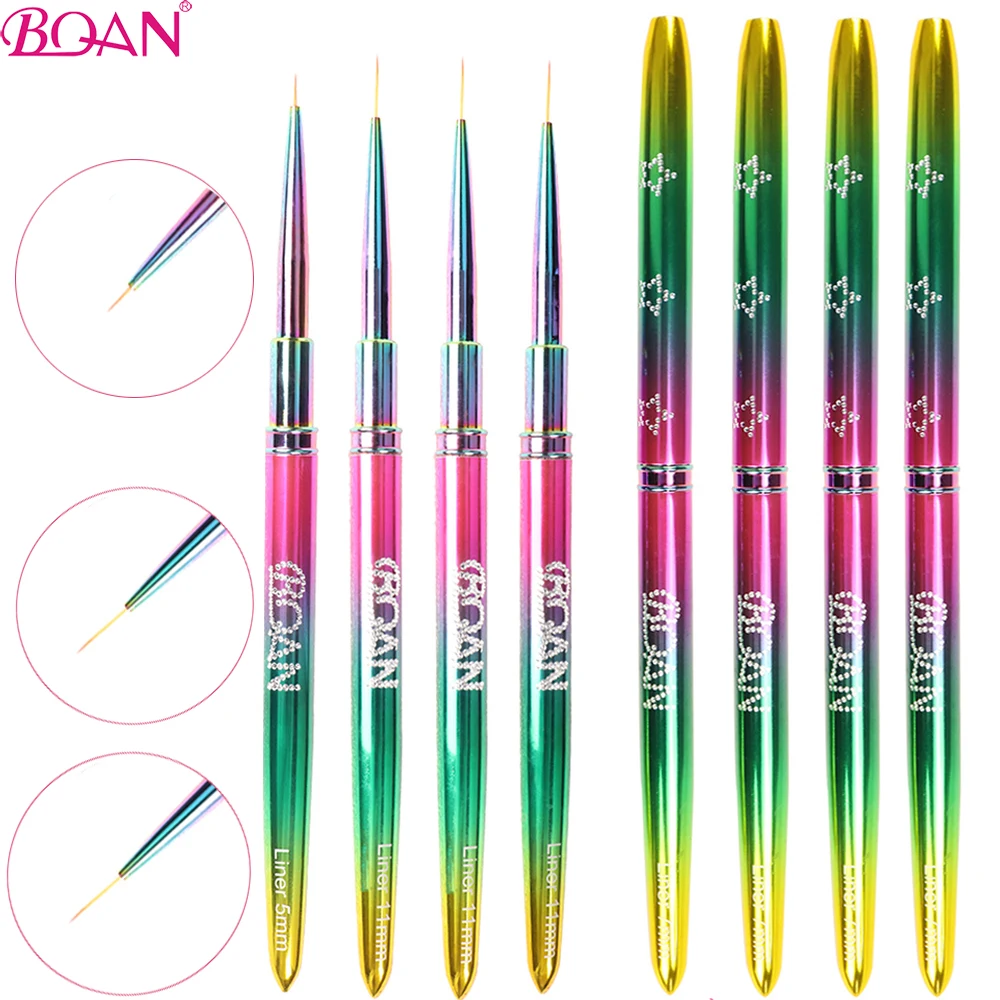 

BQAN красочная кисть для подводки ногтей УФ-гель Кисти для маникюра акриловый УФ-гель ручка для наращивания ногтей ручка для рисования искусс...