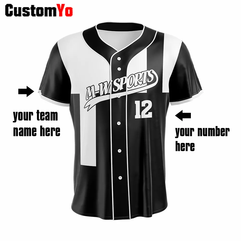 Пользовательский Молодежный полный пуговичный бейсбольный Топ футболка