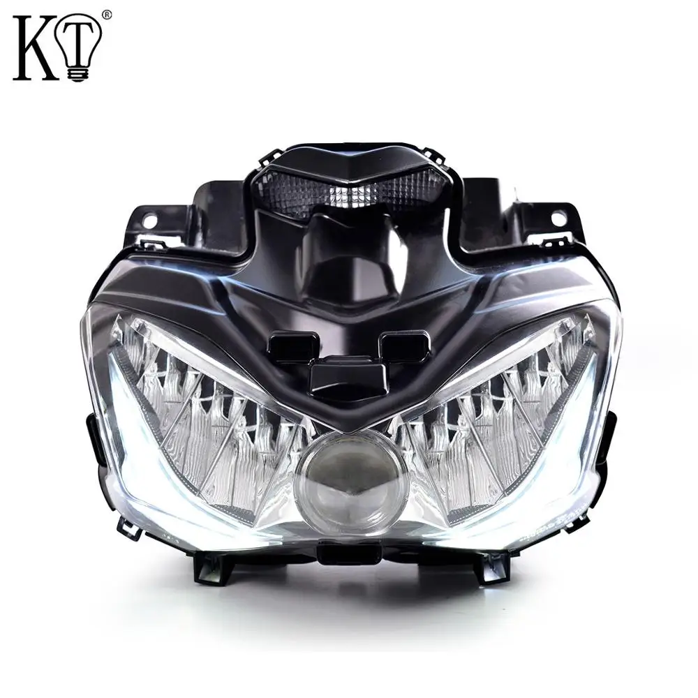 Without Demon Eye KT Полный светодиодный фар в сборе для Kawasaki Z900+ белое крыло Ангела - Цвет: Without Demon Eye