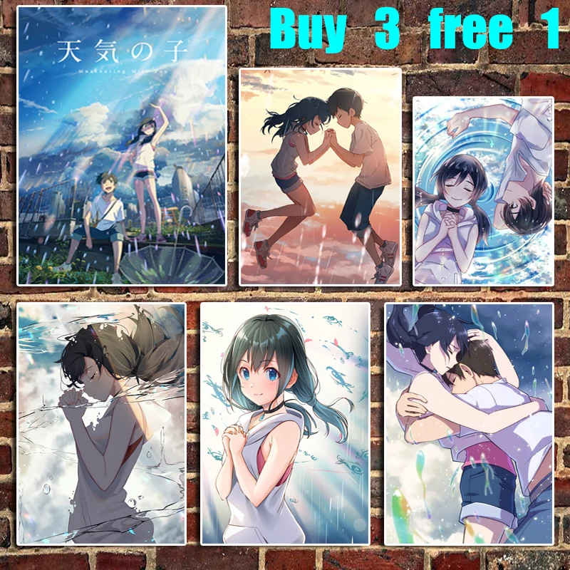 

2019 Cartoon Film "wind and Rain and You" Retro Kraft Paper Poster Bar Office Home Art Wall Stickers