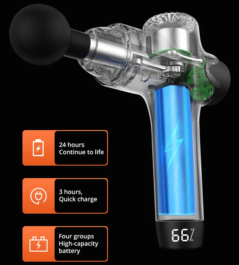 

Muscle Massage Gun Deep Tissue Strong Power Fascia massager Relief Whole Body Soreness With 8 Massage Heads &7 Powerful Gers