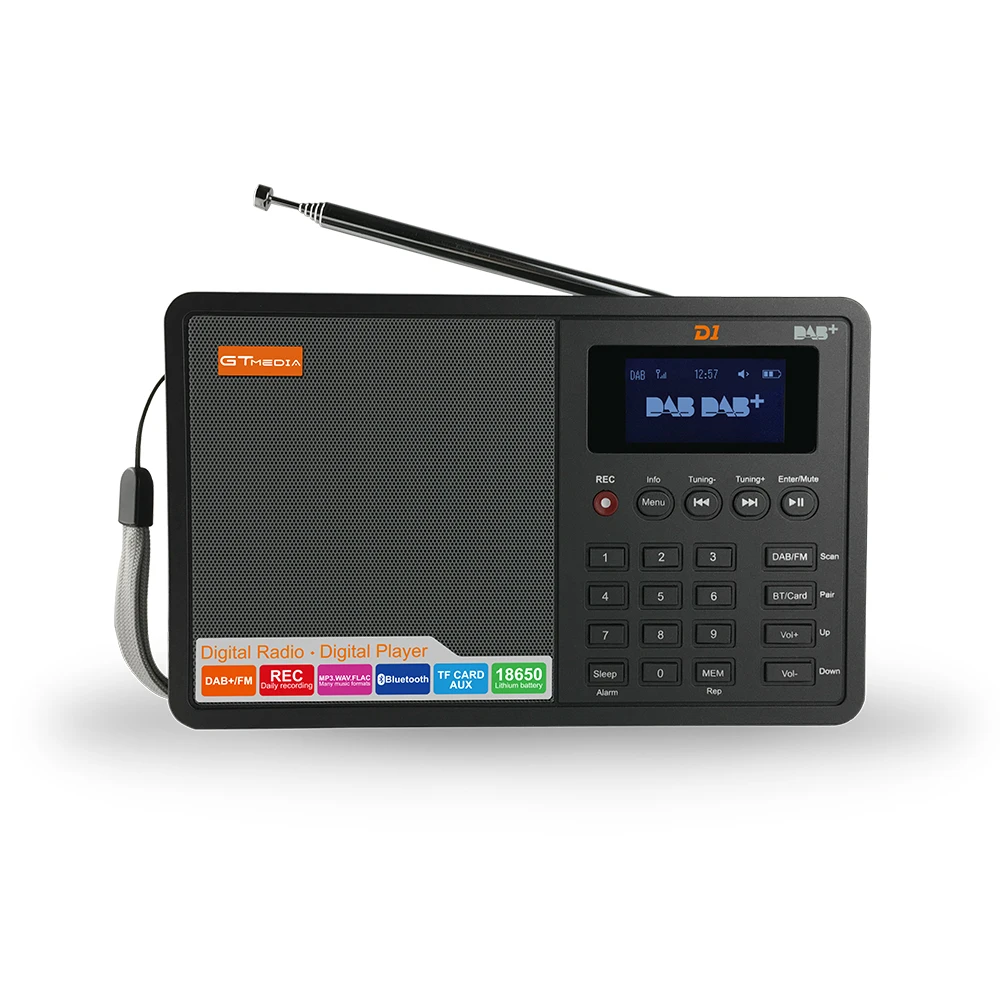 Цифровое радио с цветным экраном DAB + FM(RDS) (DAB +/FM/BT/Card/AUX) многополосный радиодинамик