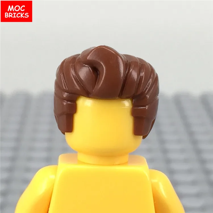 10 шт./партия, MOC мужские волосы, черные короткие волосы, коричневые длинные волосы, модель, фигурка, игрушка для детей, развивающие строительные блоки, собранные игрушки - Цвет: 1026B
