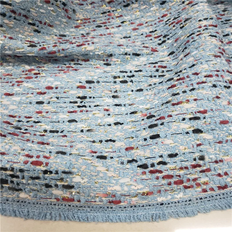 Бесплатная доставка иглопробивной твидовая ткань цвет небесно-синий красочные с