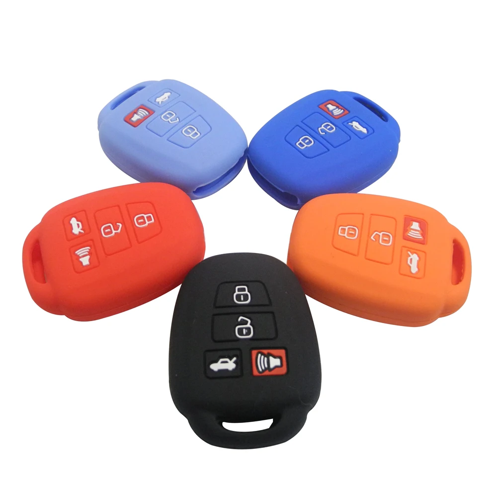 

Силиконовый чехол для Toyota Camry, Corolla, RAV4, Vios, Prius C, Highlander, Kutery, с 4 кнопками, чехол для дистанционного ключа автомобиля