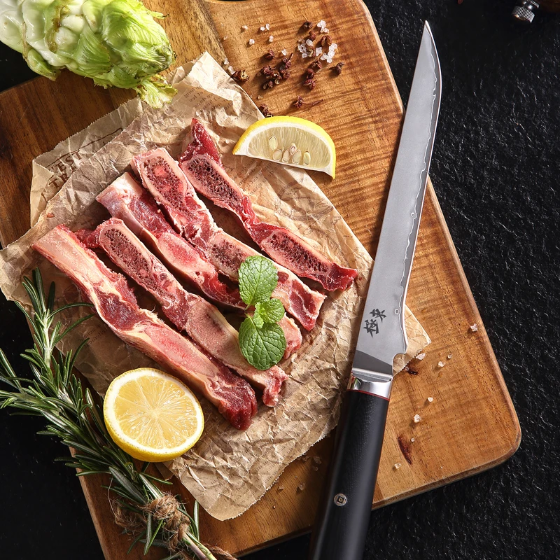 Japan AUS-10 composite steel Forging knife Boning knives Filleting Salmon Black walnut scabbard giveaway | Дом и сад