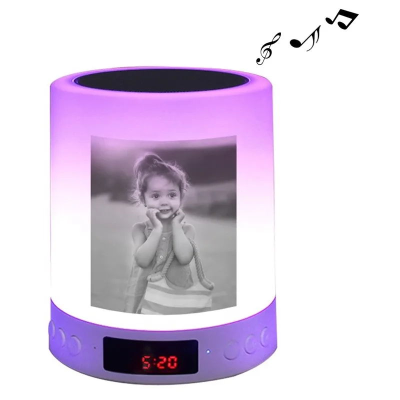 Персонализированные фото светодиодный ночник MP3 музыка дисплей Беспроводная лампа сенсорный USB Перезаряжаемый Ночник подарок