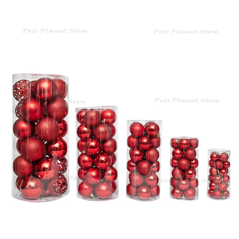

Рождественские шары 3 см, 24 упаковки, рождественские украшения, подвески для новогодней елки, Набор рождественских шаров для подарочной кор...