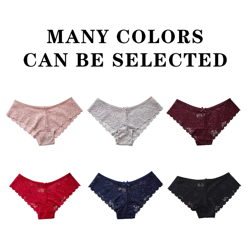 

QUCO Brand 6 Pcs/lot Women's Sex Lingerie Embroidery Underwear Female Sexy Panties Sheer Lace Briefs Thong For Sex Female Panty