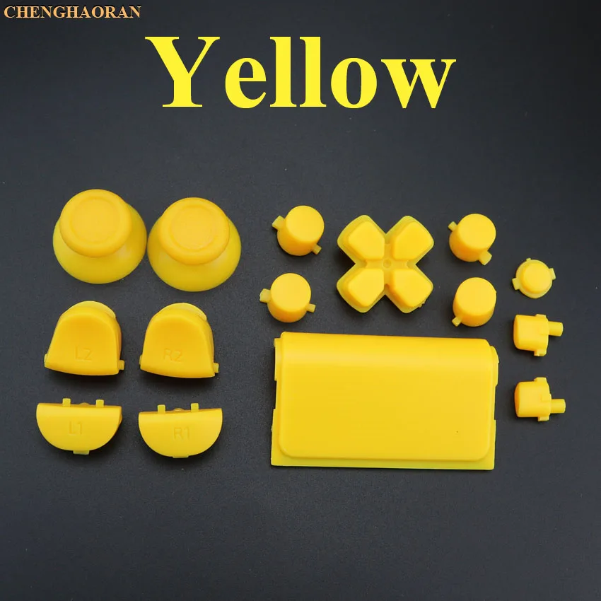 I Yellow 1 Набор торцевых головок 17 Цвета Thumbsticks R2 L2 R1 L1 пусковых кнопок Mod Kit для Playstation Dualshock 4 PS4 2,0 DS4 010 011 1200 контроллер - Цвет: I Yellow