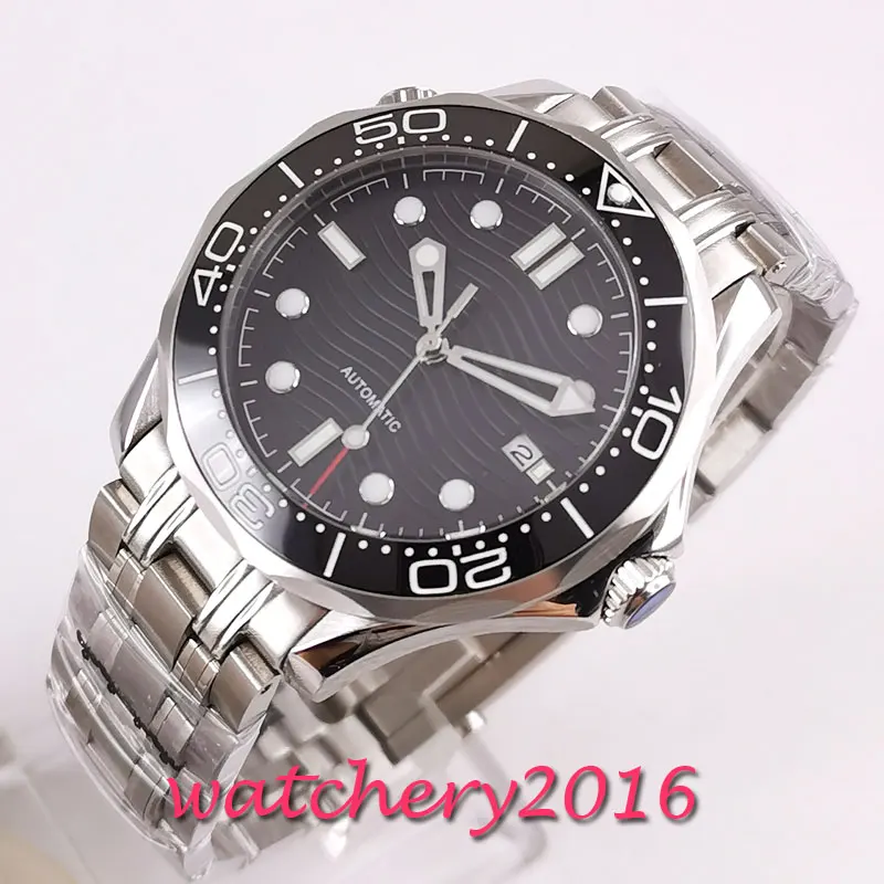 

Мужские часы с автоматическим механизмом MIYOTA 8215, светящиеся роскошные черные часы из сапфирового стекла с циферблатом 41 мм, Новое поступлен...