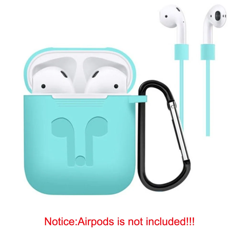 Аксессуары для airpods, силиконовый чехол, чехол для наушников, чехол, анти потеря, ремешок, держатель, наушники, карабин, пряжка, упаковка из 5 штук - Цвет: Green color
