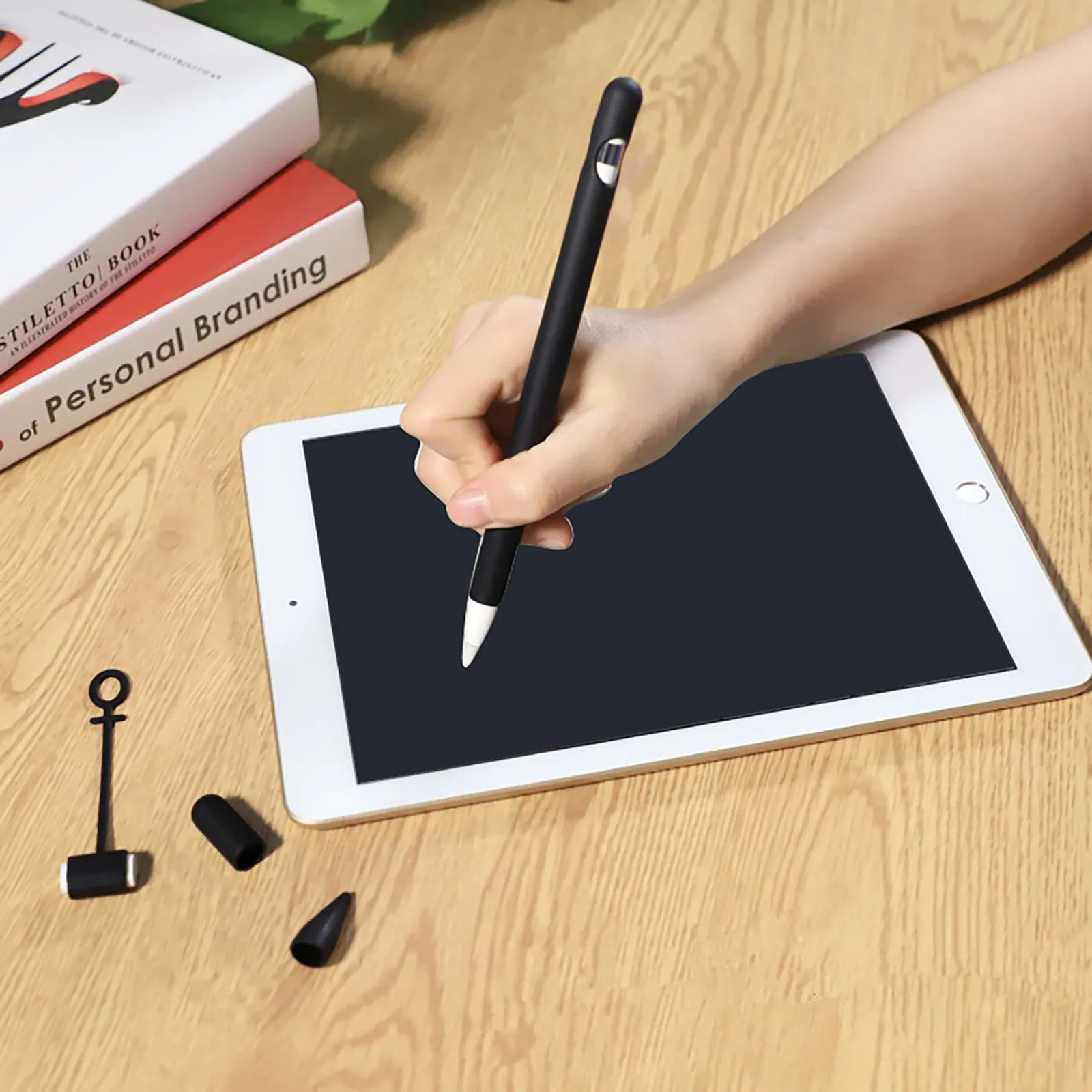 

4 in 1 Adapter Lost Pencil Silicone Case Skin Touch For Apple Pencil 1 Case Portable For Apple Pencil 1 Stylus Pen Holder